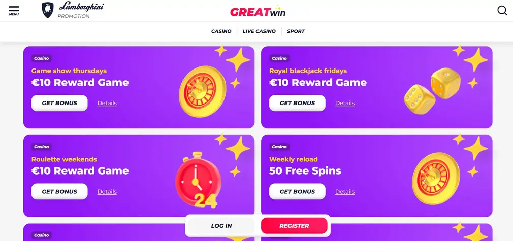 Greatwin Bonusy a promo akcie 