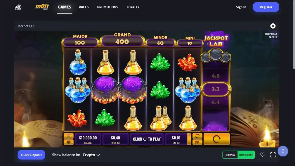 Mobilna aplikacija mBit online casino 