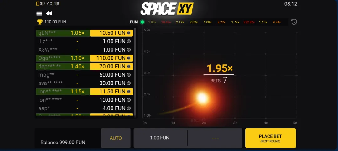 Space XY crash oyunu – Yeni nəsil